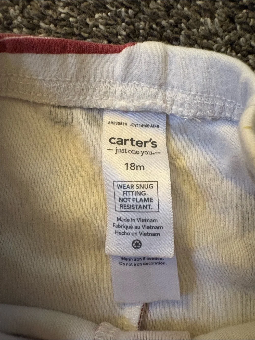 Carter's Red Fire Truck Pajama Set with Printed White Pants